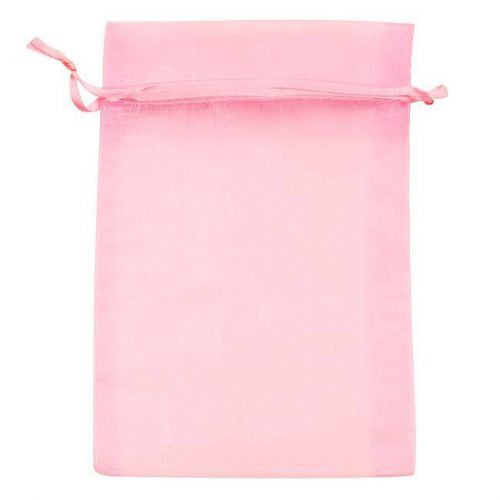 Light Pink Organza Drawstring Gift Bags 4X6 Inch  (12 Bags)