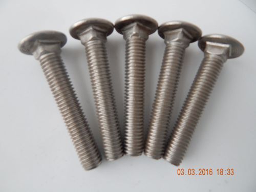 Stainless steel carriage bolt. 1/2 - 13 x 3&#034; 5 pcs. new for sale