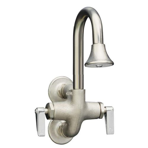 Cannock Wall-Mount 2-Handle High-Arc Wash Sink Faucet in Rough Plate
