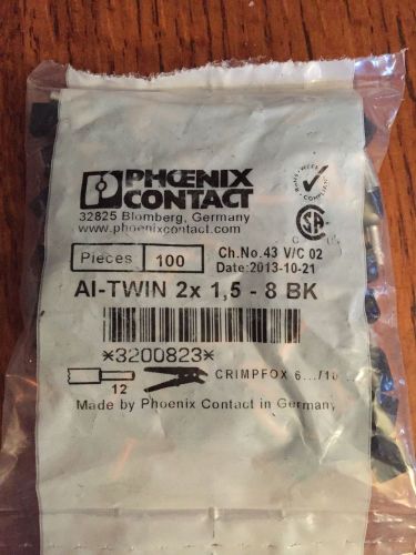 Phoenix Contact Ai Twin 2X 1,5-8 Bk Ferrule 900+ Pcs