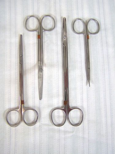 LOT OF 4 SCISSORS KLENK WECK STAINLESS STEEL SURGICAL MEDICAL TOOLS INSTRUMENTS