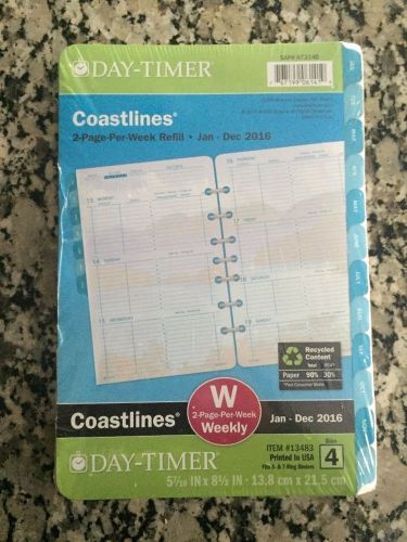 NEW! 2016 Day Timer Weekly Coast Refill, Size 4, 5 1/2&#034; x 8 1/2&#034;, Design, 13483