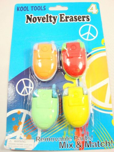 Cyber Kidz Toy shape Novelty 4 flip cellular phones red orange green yellow blue