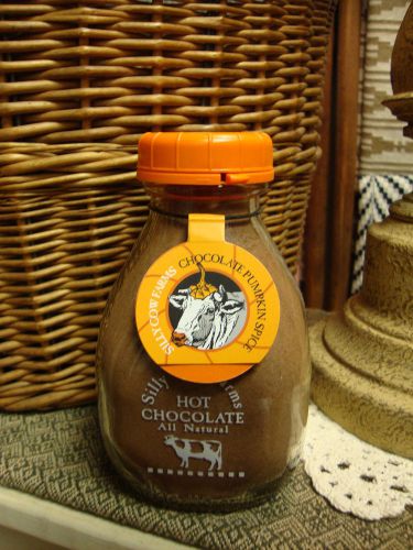 Hot Chocolate Pumpkin Spice Mix 16.9 oz in a reusable Glass Milk Bottle