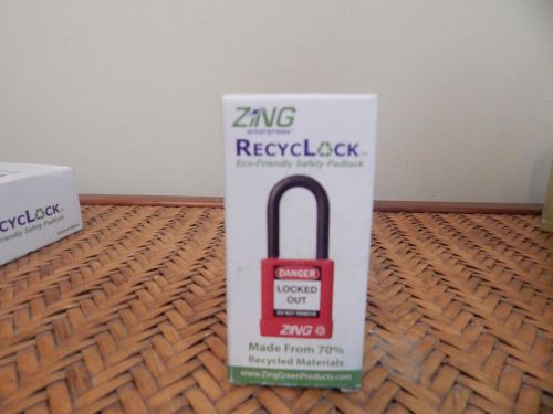 Zing RecycLock Eco-Friendly Safety Padlock Red 1 pack
