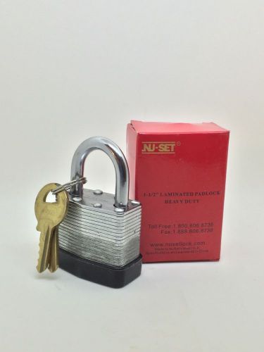 New-nu-set 1-1/2&#034; 40mm keyed alike a802 padlock, laminated steel-5264-3 for sale