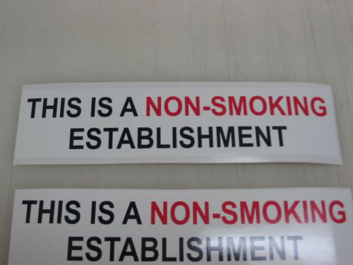 5 THIS IS A NON SMOKING ESTABLISHMENT Sticker Decals Hose Extinguisher Alarm