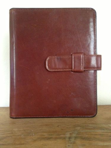 Burgundy Leather FRANKLIN Covey Quest ZIP Planner Binder 6 1.5&#034; rings Organizer