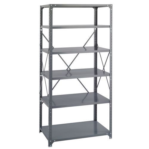 6-shelf shelving rack | 36&#034; x 24&#034; x 75&#034; | dark gray  durable steel c599361 for sale