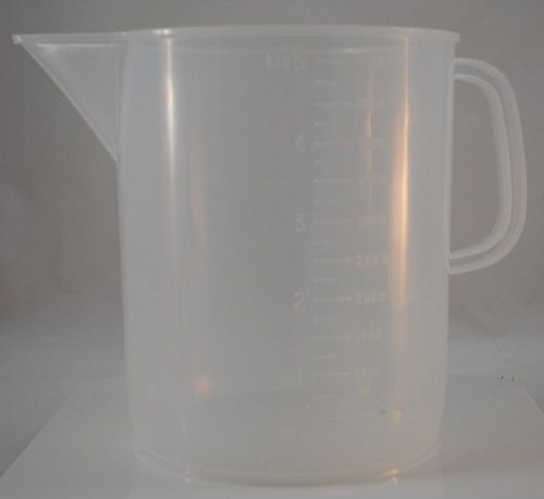 Polypropylene graduated plastic pitcher beaker: 5000ml short form-pack of 4 for sale