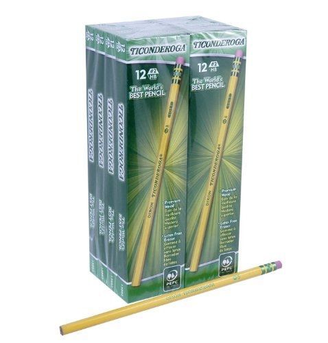 Dixon Ticonderoga Wood-Cased Pencils, #2 HB, Yellow, Box of 96 (2 Count)(13882)