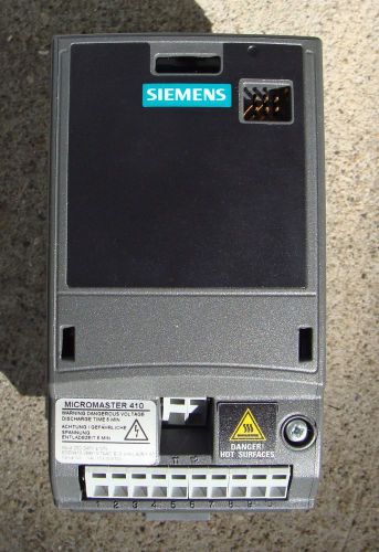 Siemens Micromaster 410 Drive 0.5HP 6SE6410-2BB13-7AA0 Excellent Condition