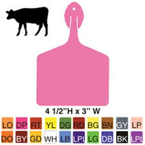 Allflex feedlot tags one piece blank dark pink 50/pkg 3&#034; wide x 4 1/4&#034; high for sale