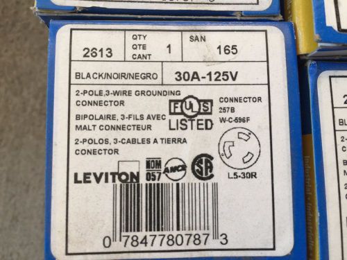 Leviton 2613, 30A, 125V, NEMA L5-30R, 2P, 3W, Locking Connector, 078477807873
