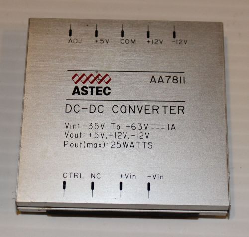 ASTEC AA7811 DC-DC CONVERTER Wide Range Input: 35V-63V, Triple Out:+5V,+12V,-12V