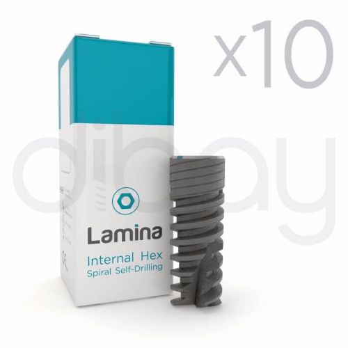10 x Dental Implant Implants LAMINA® Spiral Self-Drilling Internal Hex System CE