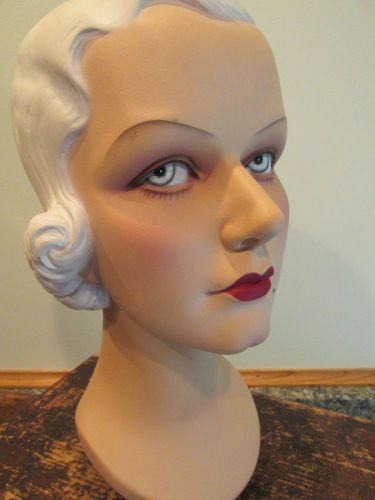 Great Art Deco Decoeyes Mannequin Head Jean Harlow Bust Hat Display