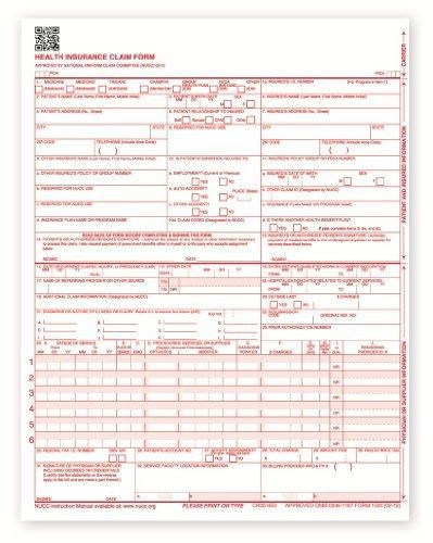 Compuchecks NEW CMS 1500 Claim Forms - HCFA (Version 02/12) (250 Sheets)