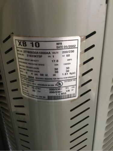 Trane air conditioner XB10 3 Ton R22