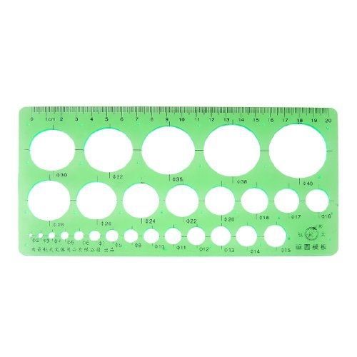 Uxcell uxcell plastic hollow out drawing circle template ruler, clear green for sale