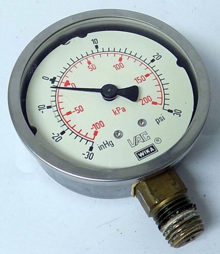 Wika vac -30inhg-30psi vacuum/pressure gauge for sale
