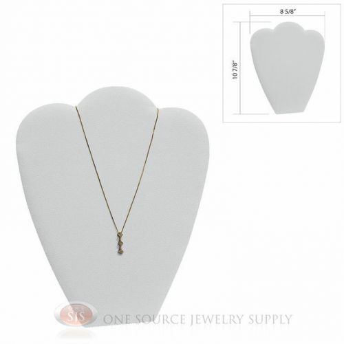 10 7/8&#034; White Velvet Padded Pendant Jewelry Necklace Display Easel Presentation