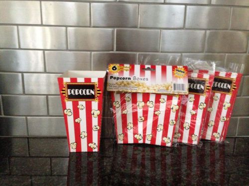 X60 SMALL POPCORN BOXES 6.5&#034; HIGH / 2.5&#034; BW / 3.5&#034; TW / LOT OF 10 PACKS OF 6 EA