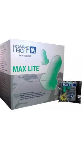 Lpf-1 howard leight max lite corded ear plugs 100 pair/box - ms92255 for sale