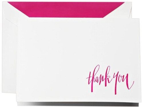 Crane &amp; Co. Hand Engraved Raspberry Thank You Notes (CT1315)