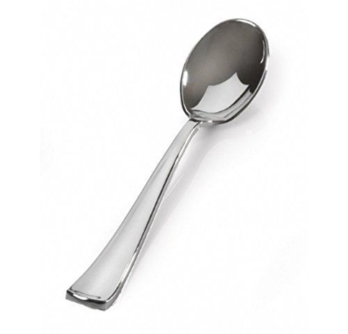 Stock your home 125 spoons plastic silverware, looks like silver cutlery for sale