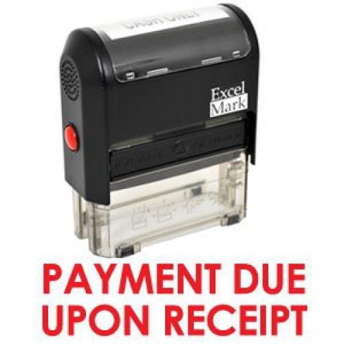 Excelmark payment due upon receipt self inking rubber stamp - red ink for sale