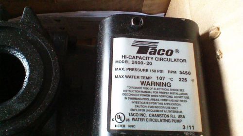 Taco 2400-20 Circulator Pump - Cast Iron - 1/6 HP,115 VOLT