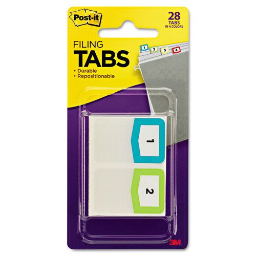 Post-it Numbers Filing Tab - 28 x Printed1-12 / Pack Assorted 3m (686-NMBR)