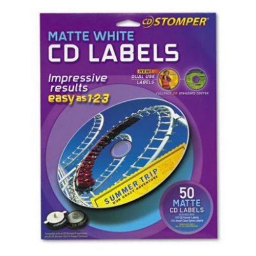CD/DVD Label for PC/Mac Printers, Kit Refill, Matte White, 50/Pack AVE98108