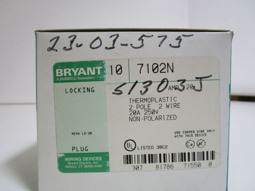 LOT OF 10 BRYANT LOCKING PLUG 7102N *NEW IN BOX *