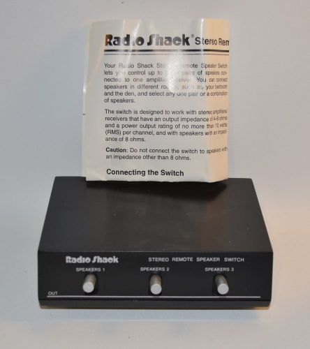 Radio Shack 3-Way Stereo Remote Switch #40-125B Original Box Vintage