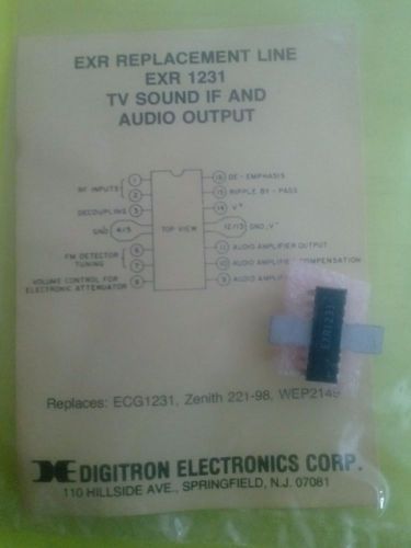 EXR1231 - REPLACEMENT IC - TV IF AUDIO AMP - EQUIV to ECG 1231 - NOS