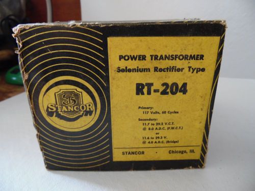 Vtg. NIB NOS RT-204 Stancor Power Transformer Selenium Rectifier Type