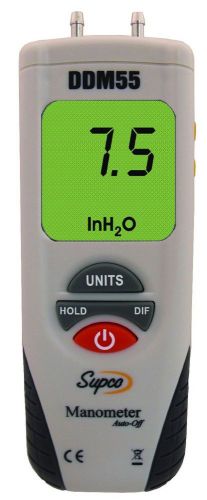 Supco ddm55 dual input digital differential manometer with lcd display, -55 to 5 for sale