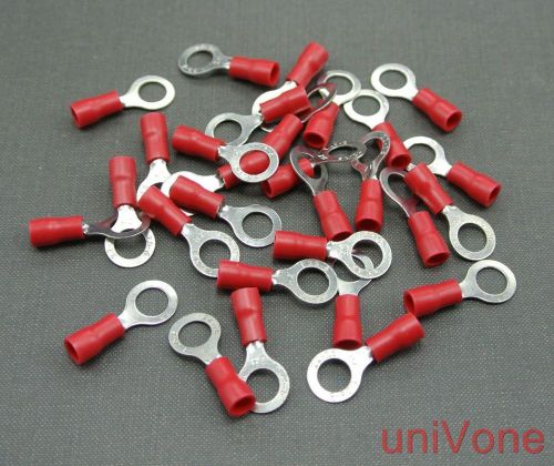 INSULATED 1/4&#039; RING TERMINAL CRIMP AWG22/16 CONNECTOR.50pc