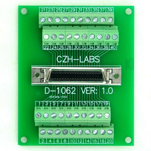 40-pin 0.05&#034; Mini D Ribbon/MDR Female Breakout Board, SCSI, Terminal Module.