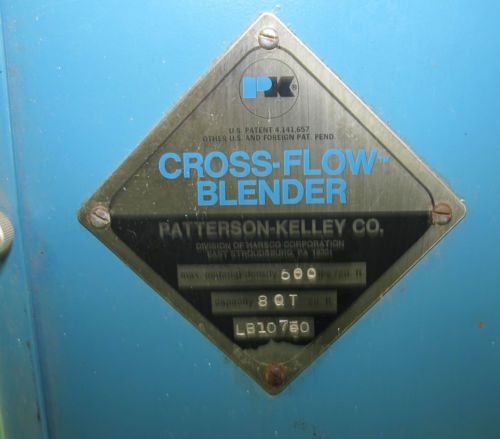 Patterson-Kelly Co. Cross-Flow Blender Mixer Motor Tested  8 QT