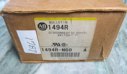 Allen Bradley NIB 1494R-60N Disconnect Switch 60 Amp with Rotary Handle NIB