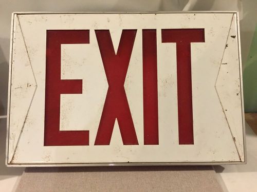 Vintage Metal Framed Exit Sign-Wired For Lighting