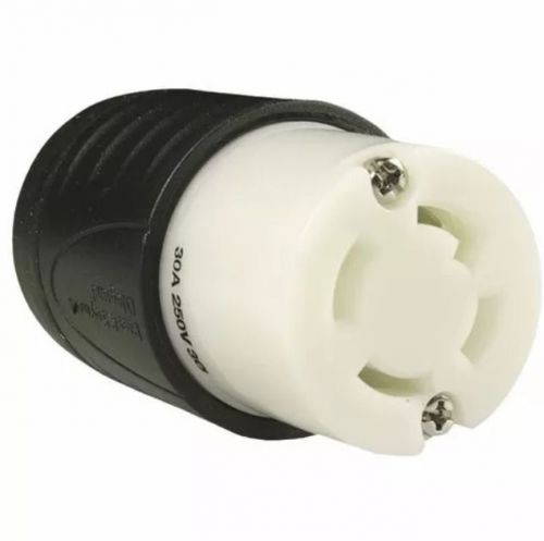 P &amp; S L1530-C Turnlok Connector, 4-Wire, 30A 250V, L15-30R, Black/White