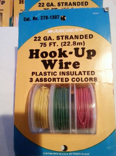 ARCHER 22 GA, STRANDED 75FT. HOOK-UP WIRE 3 ASSORT. COLORS--SHIPS IN 1 DAY