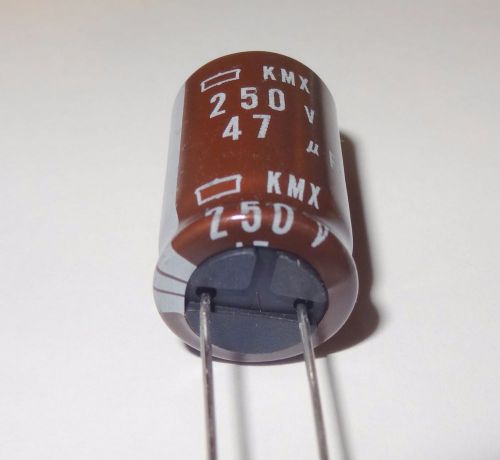 50 pcs 47uF 250V, 105C Electrolytic capacitor  P/N KMX250VB47M