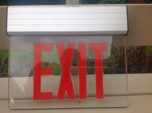 1 each lithonia edge lit led exit signs red letter edg 1r m6 low energy led for sale