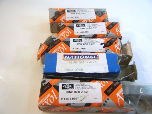 5 Count lot of 2-1/2 INCH SINE BAR KBC and NATIONAL BRAND Never Used NOS