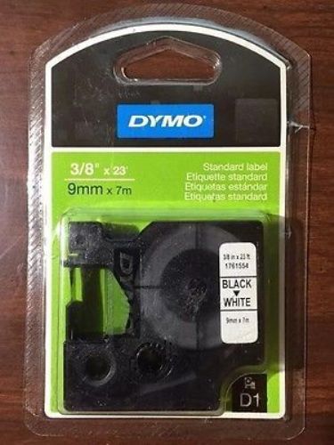 Dymo Standard Label (D1) 1761554 Black on White, 3/8&#034; X 23&#039;, 9mm X 7m - NEW